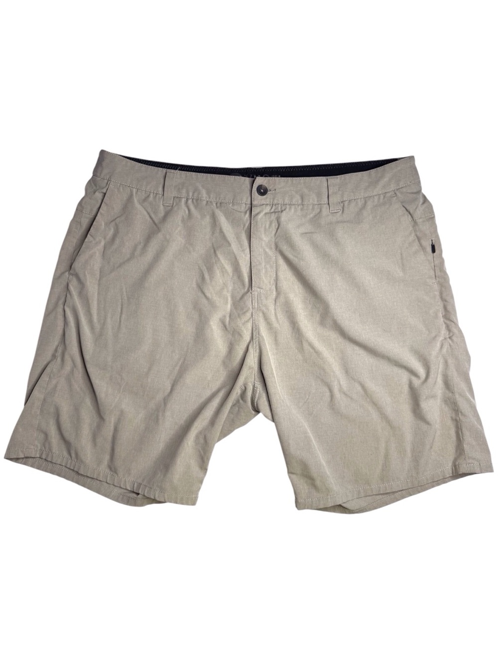 Vuori Aim Shorts Stretch Flat Front 8” Inseam Golf Travel Zip Pockets Size 38
